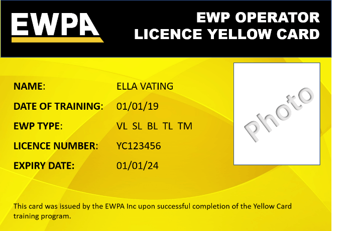 EWPA operator example Licence