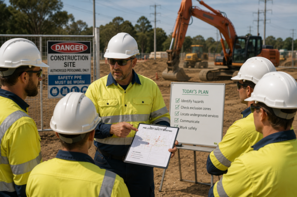 Team Safety Briefing at the Construction Site